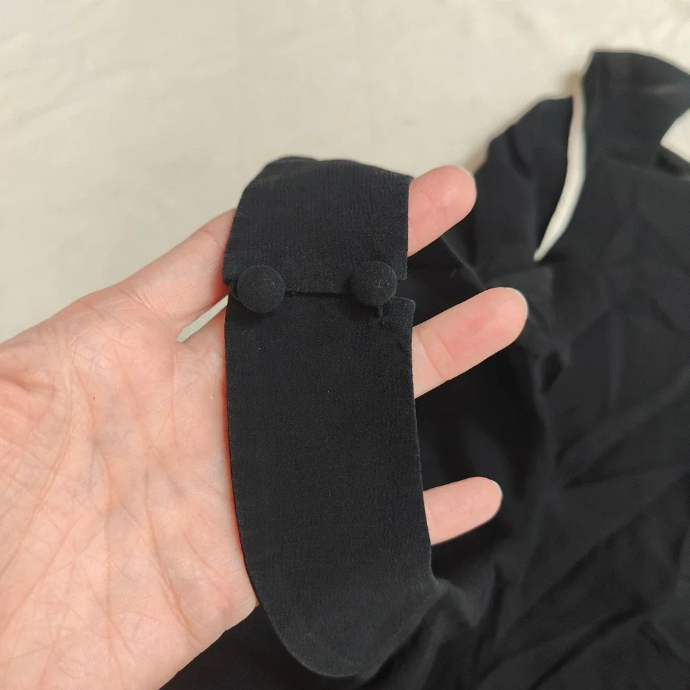 Alice + Olivia Gwenie Halter Dress Women Small Black Silk Ruffle Sleeveless Mini - Picture 4 of 13